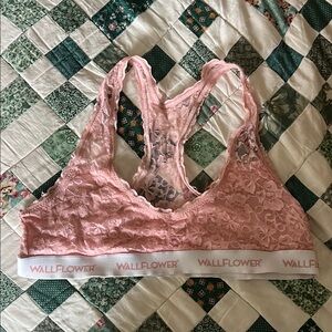 Wallflower Pink Racerback Lace Bralette